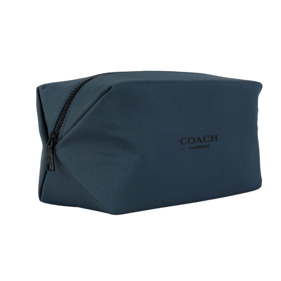 COACH PARFUMS TOILETRY BAG POUCH COSMETIC CASE (TEAL GREY)