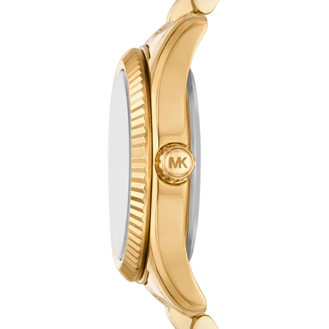 MICHAEL KORS LEXINGTON THREE-HAND GOLD-TONE STAINLESS STEEL WATCH MK4741
