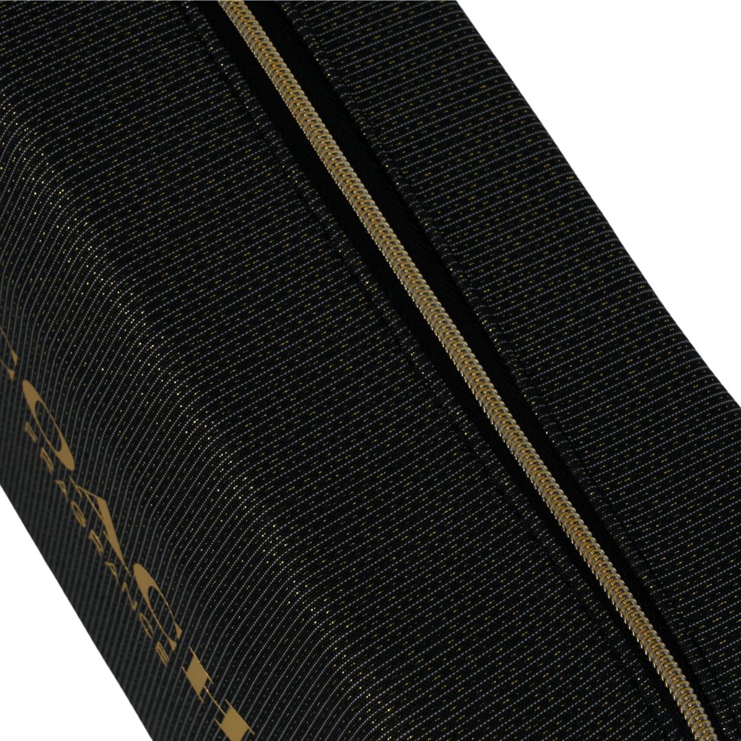 COACH BLACK SHIMMER TOILETRY POUCH