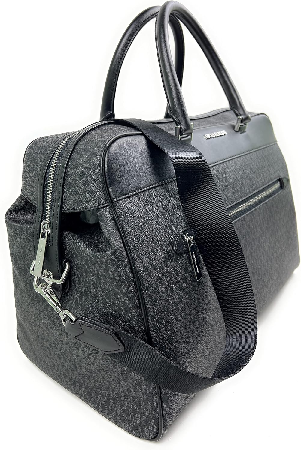 Michael Kors Travel Large Duffle Bag – Black Signature-Print Canvas