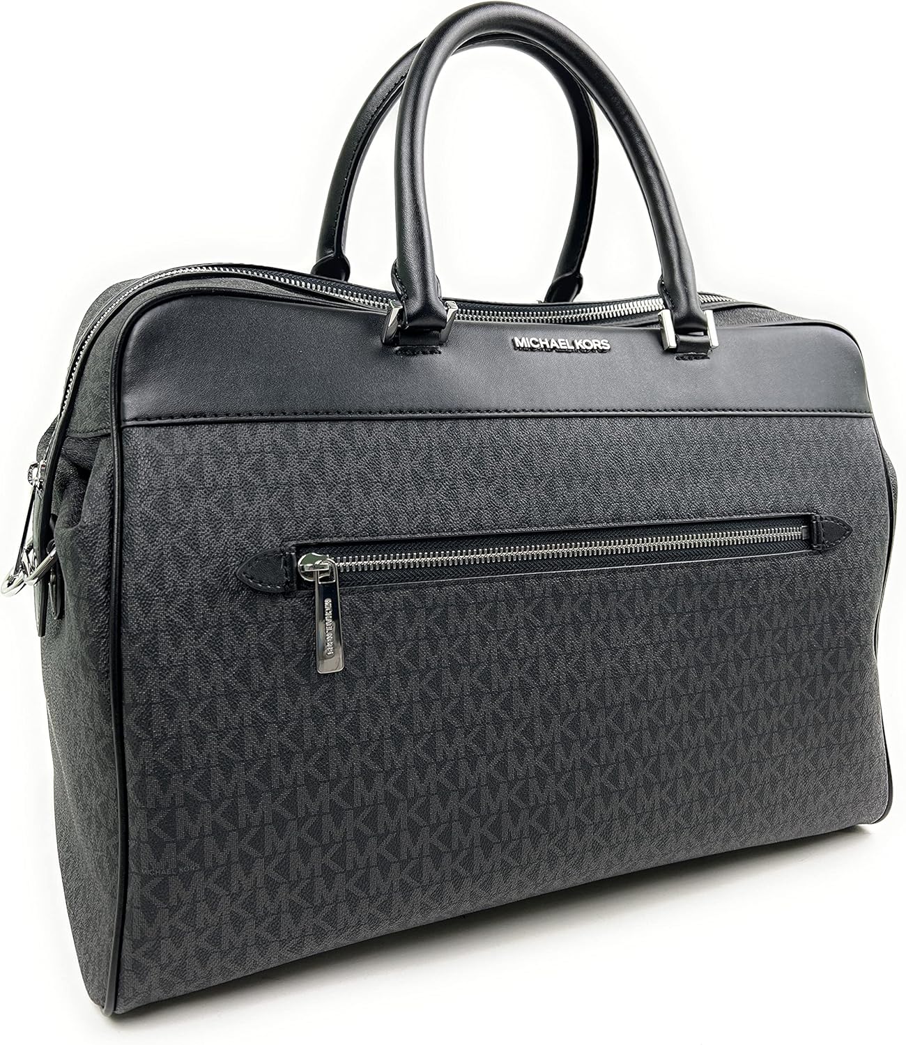 Michael Kors Travel Large Duffle Bag – Black Signature-Print Canvas