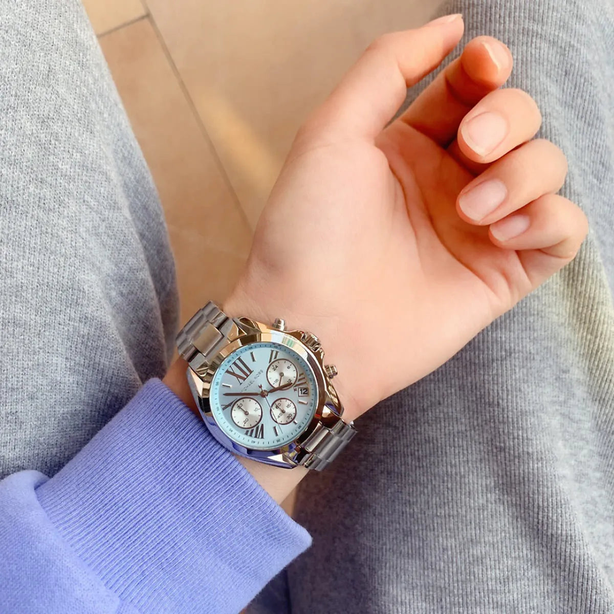 MK BRADSHAW-MK6098 SILVER BABY BLUE DIAL 43mm (Unisex)