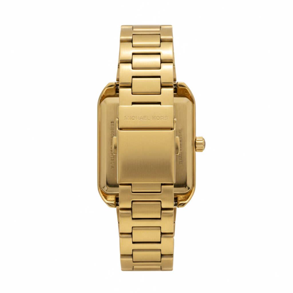 Michael Kors Oversized Emery Pavé Gold-Tone Watch with Bangle