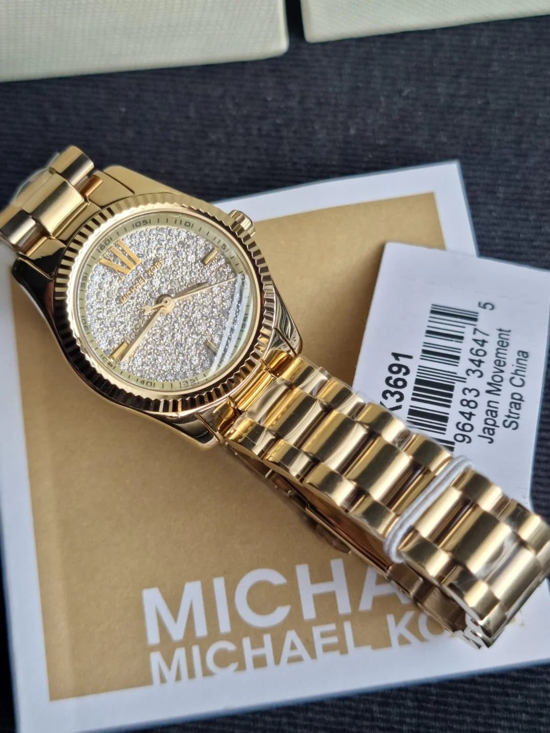 Michael Kors Women's Quartz Gold Stainless Steel Crystal Pavé Dial MK3691