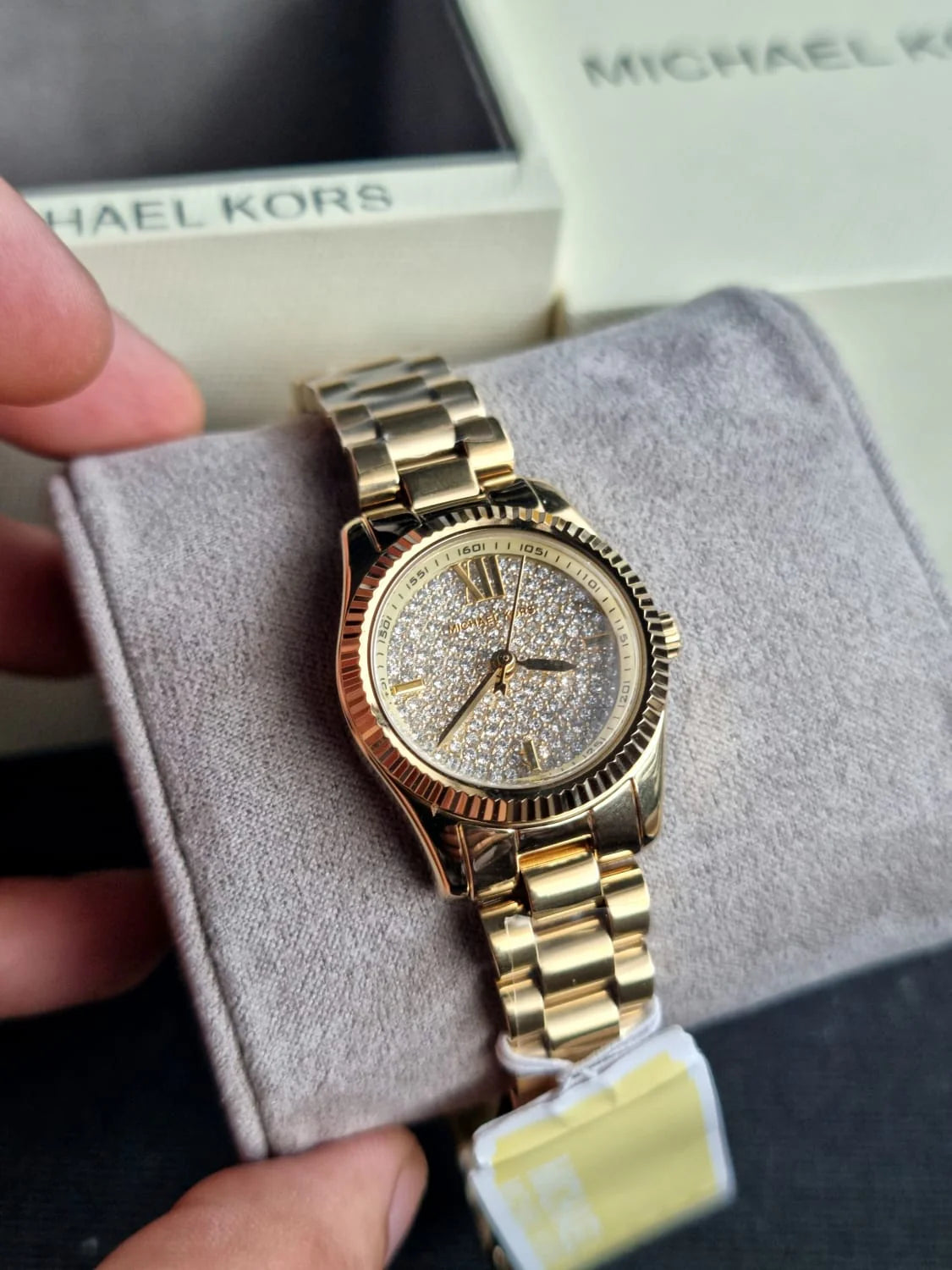 Michael Kors Women's Quartz Gold Stainless Steel Crystal Pavé Dial MK3691