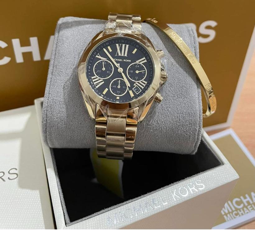 Michael Kors Analog Women's Watch Gold Plated Metal Bracelet - MK6959 ( WITH MK BANGLE )