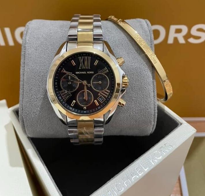 MICHAEL KORS BLACK TWO TONE STAINLESS STEEL - MK5974 ( WITH MK BANGLE )