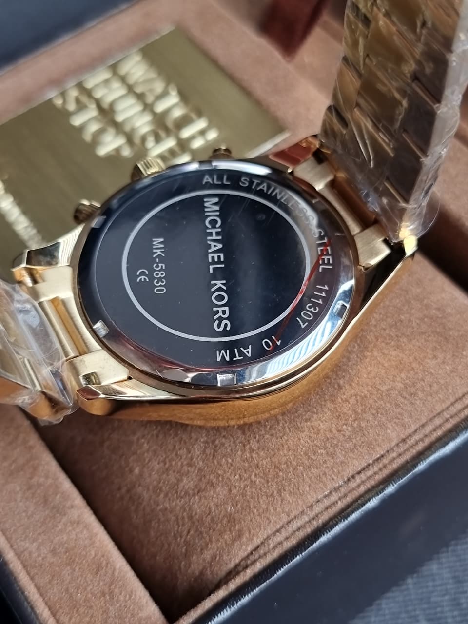 Michael Kors Layton Gold-Tone Crystal-Set Chronograph Watch