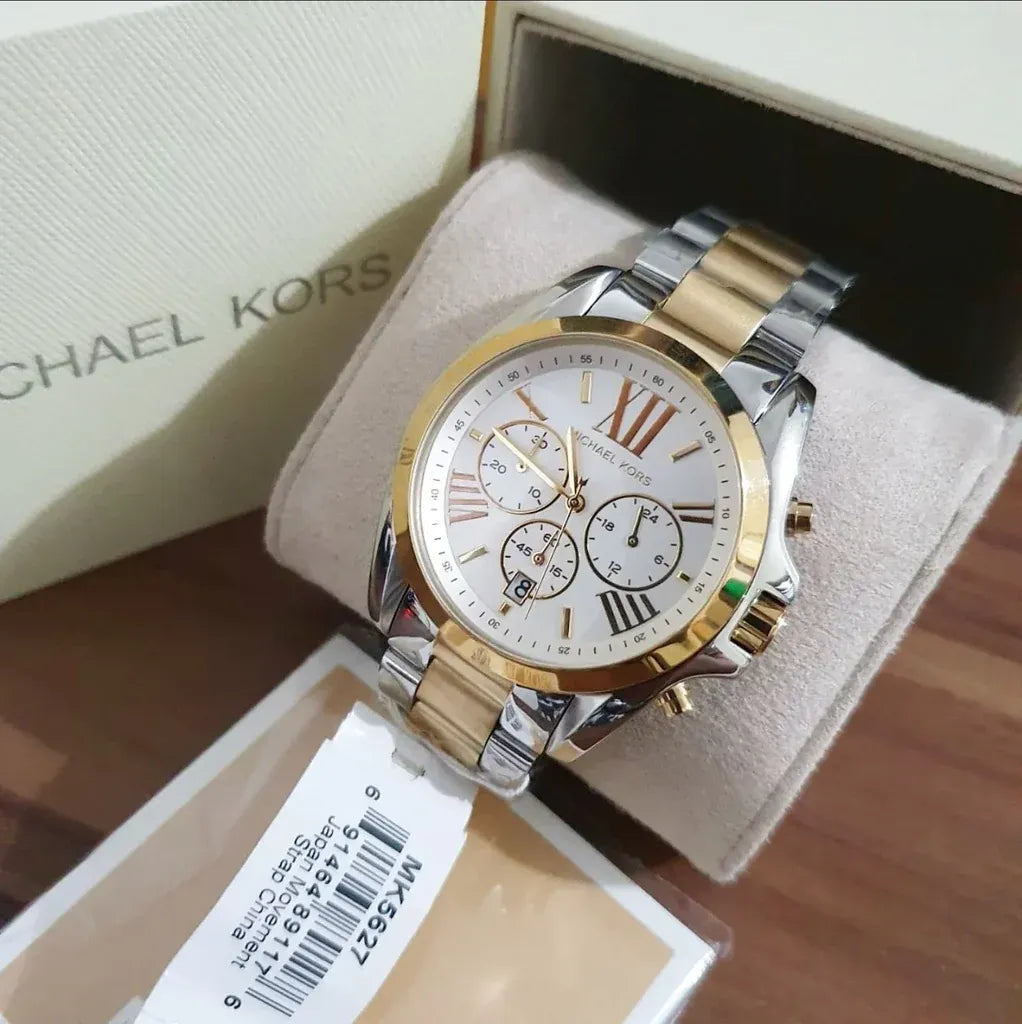 MK BRADSHAW SILVER & GOLD TONE SILVER DIAL QUARTZ (Unisex)