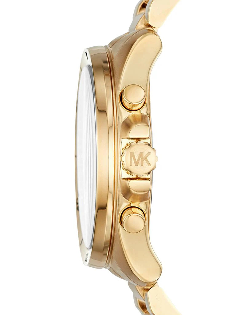 MICHAEL KORS MEN'S QUARTZ BRECKEN GOLD BLACK DIAL - MK8481
