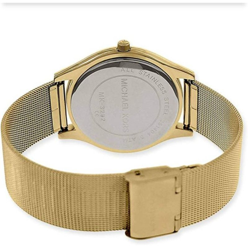 Michael Kors Slim Runway MK3282 Gold-Tone Stainless Steel Mesh Watch