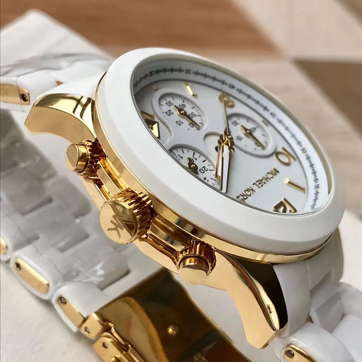 MICHAEL KORS CHRONOGRAPH-MK5145 White & Gold 39mm (women)