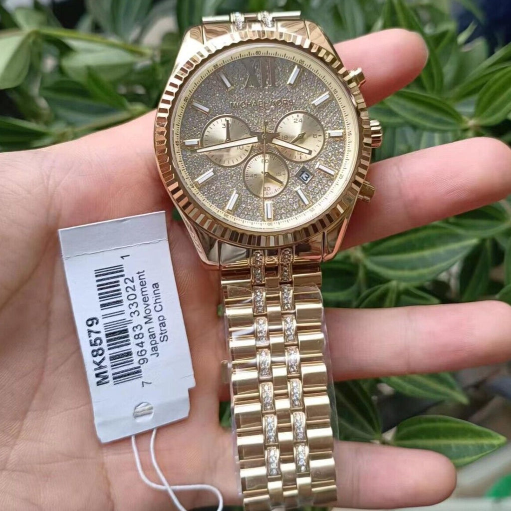 Michael Kors Men's Stainless Steel Gold Dial Watch MK8579