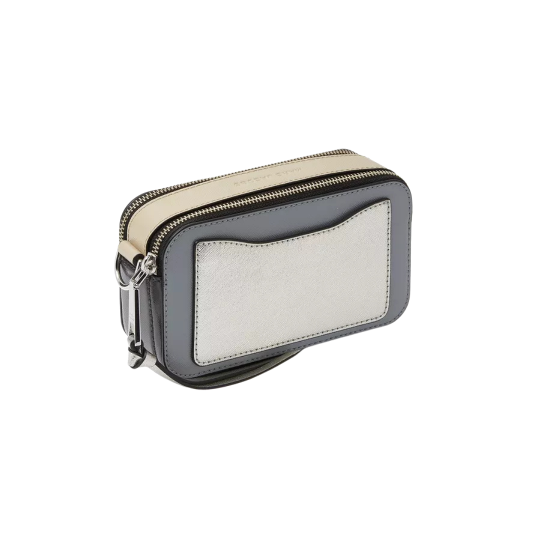 MARC JACOBS Saffiano Small Snapshot Camera Bag Wolf Grey