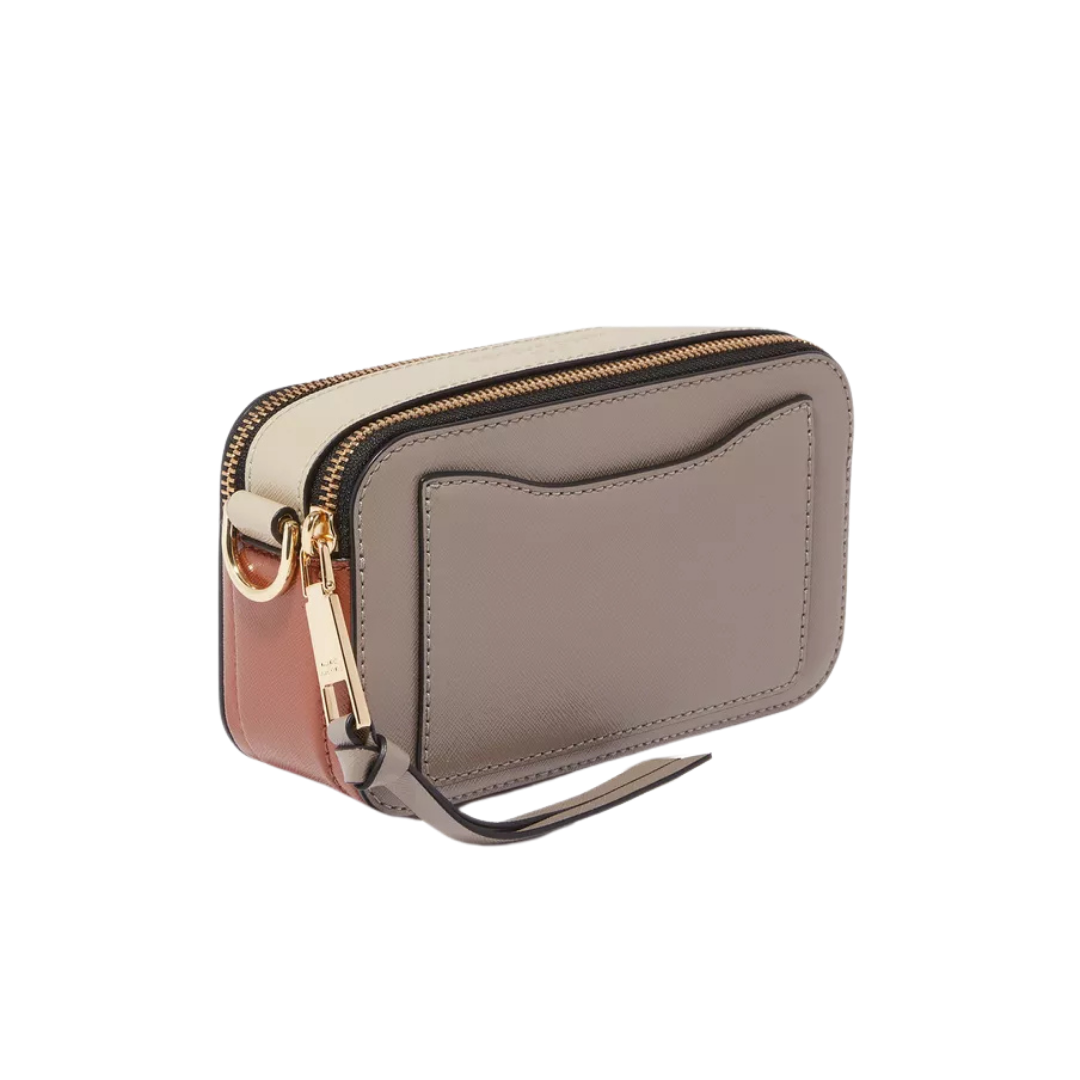 MARC JACOBS Grey Snapshot Camera Bag in Leather