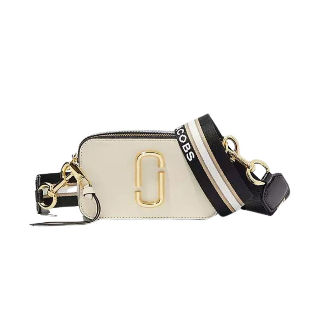 MARC JACOBS The Snapshot In Saffiano Leather New Cloud White-Multi