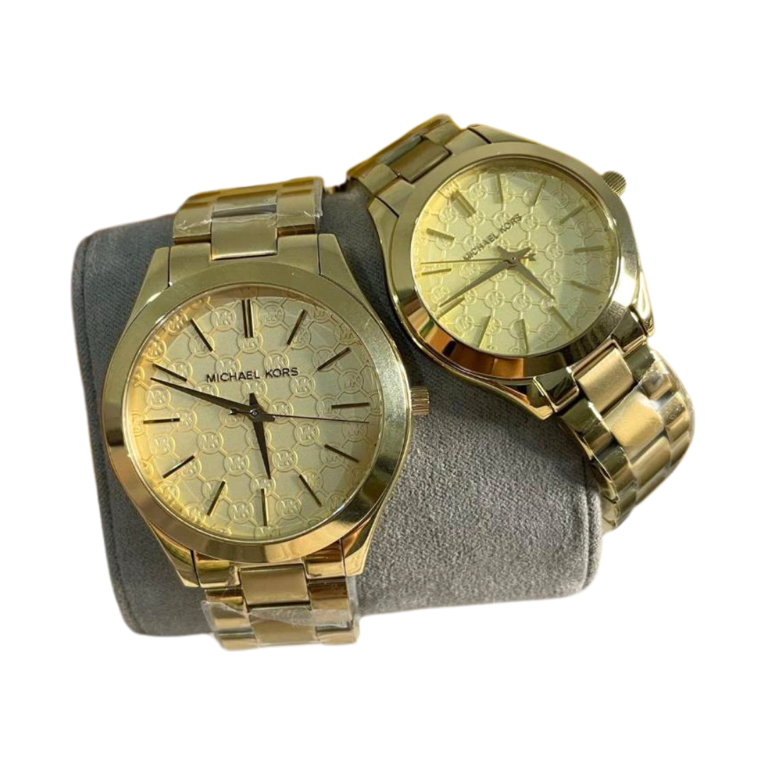 MICHAEL KORS QUARTZ GOLD STAINLESS STEEL CHAMPAGNE DIAL MK-3335 (Men & Women )