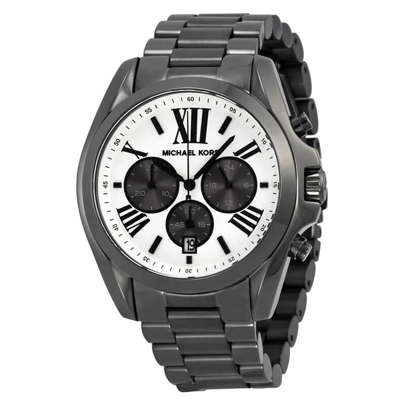 MICHAEL KORS MEN'S QUARTZ GREY STAINLESS STEEL WHITE DIAL ( Men & Women )