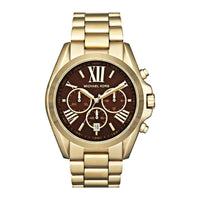 MICHAEL KORS MK5502 BRADSHAW BROWN DIAL GOLD STEEL ( Men & Women )