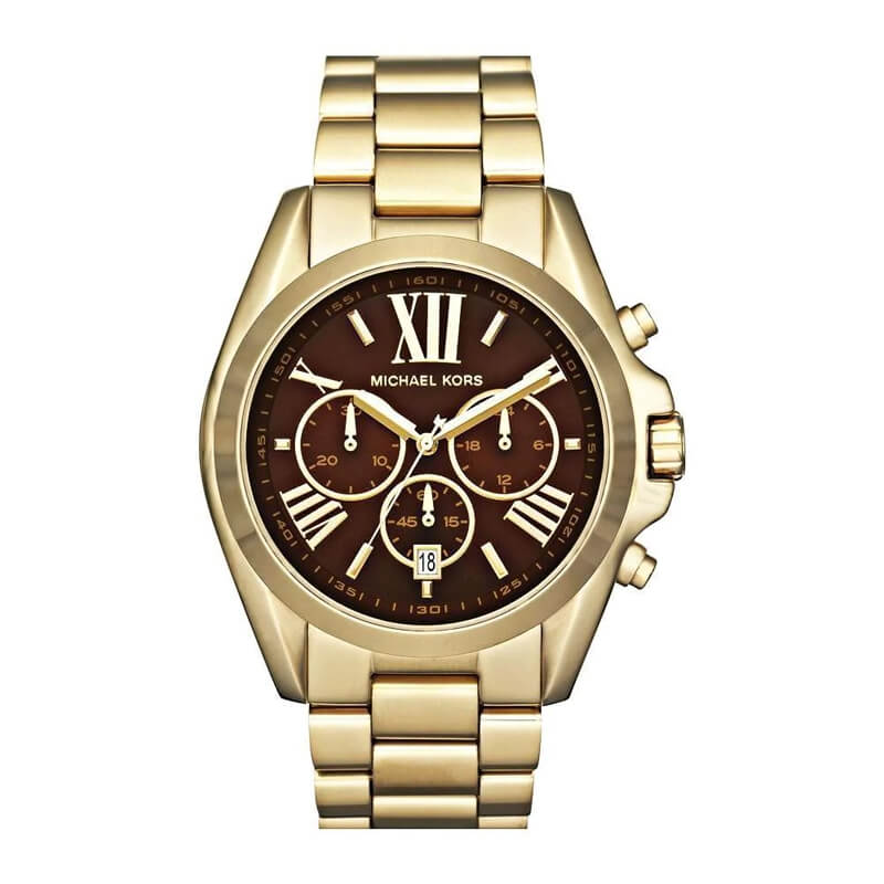 MICHAEL KORS MK5502 BRADSHAW BROWN DIAL GOLD STEEL ( Men & Women )