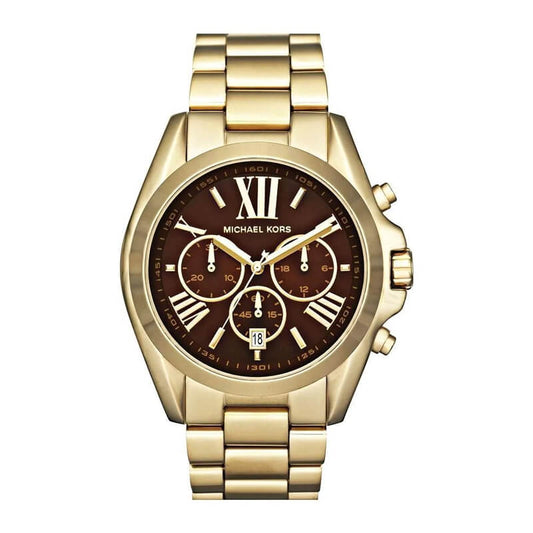 MICHAEL KORS MK5502 BRADSHAW BROWN DIAL GOLD STEEL ( Men & Women )