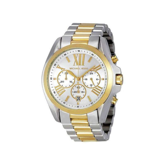 MICHAEL KORS BRADSHAW SILVER & GOLD TONE SILVER DIAL QUARTZ ( Men & Women )