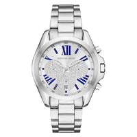 MICHAEL KORS UNISEX QUARTZ STAINLESS STEEL SILVER, CRYSTAL PAVE DIAL ( women )