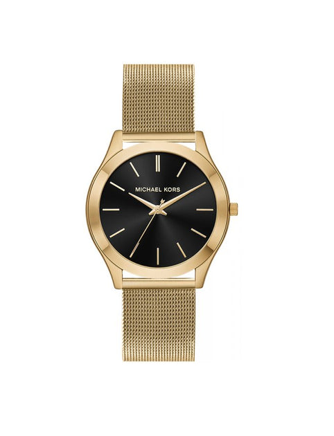 Michael Kors Slim Runway Gold-Tone Stainless Steel Watch with Bangle