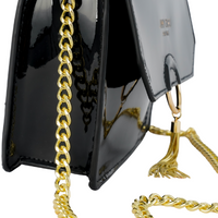 Jimmy Choo Parfums Crossbody Vinyl Small Bag Chain Gold Pouch Clutch Evening Bag