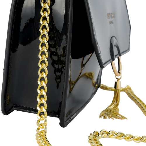 Jimmy Choo Parfums Crossbody Vinyl Small Bag Chain Gold Pouch Clutch Evening Bag
