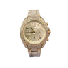 MICHAEL KORS BRADSHAW CRUSTAL SET YELLOW GOLD TONED ( WITH MK BANGLE )