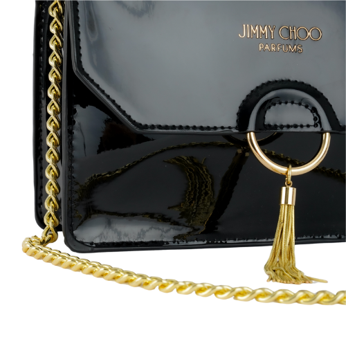 Jimmy Choo Parfums Crossbody Vinyl Small Bag Chain Gold Pouch Clutch Evening Bag