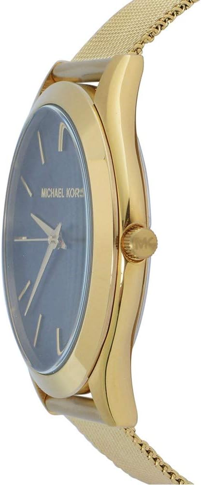 Michael Kors Slim Runway Gold-Tone Stainless Steel Watch with Bangle