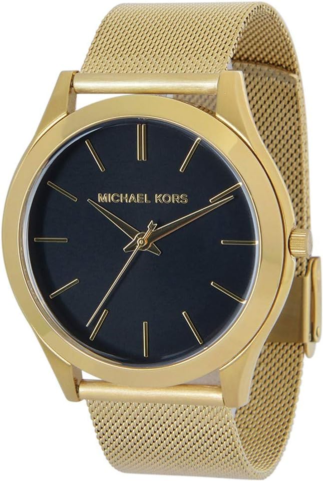 Michael Kors Slim Runway Gold-Tone Stainless Steel Watch with Bangle