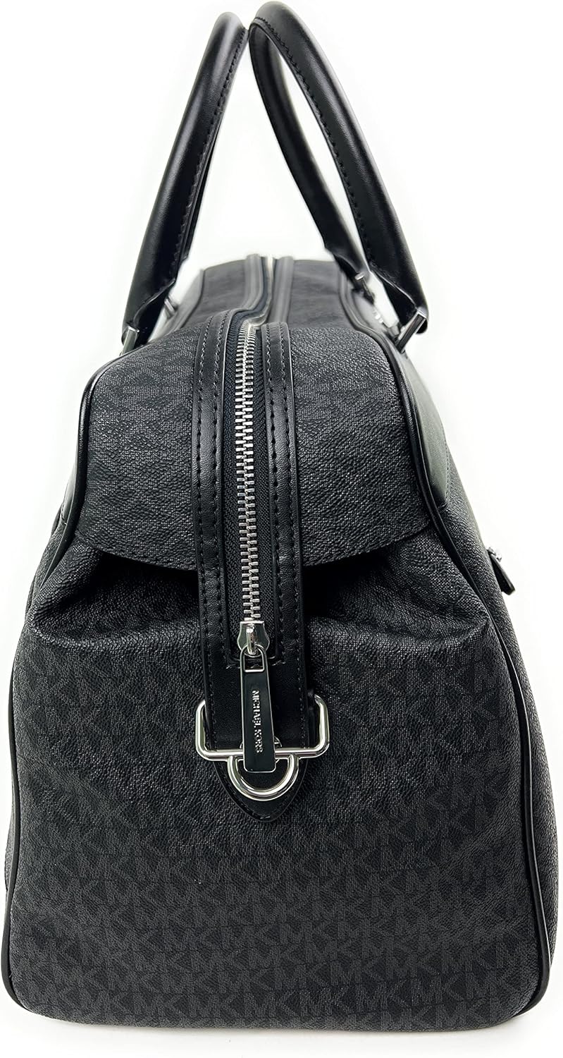 Michael Kors Travel Large Duffle Bag – Black Signature-Print Canvas