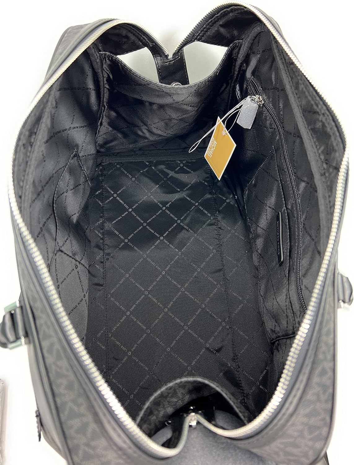 Michael Kors Travel Large Duffle Bag – Black Signature-Print Canvas