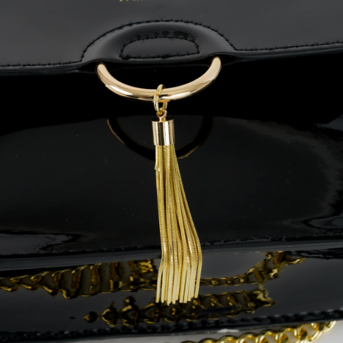 Jimmy Choo Parfums Crossbody Vinyl Small Bag Chain Gold Pouch Clutch Evening Bag
