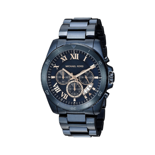 Michael Kors Men's Brecken Chronograph Quartz Stainless Steel Blue Dial Watch, MK8610