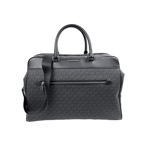 Michael Kors Travel Large Duffle Bag – Black Signature-Print Canvas