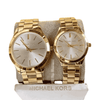 MICHAEL KORS GOLD TONE STAINLESS STEEL SLIM RUNWAY MK3512 ( Men & Women )