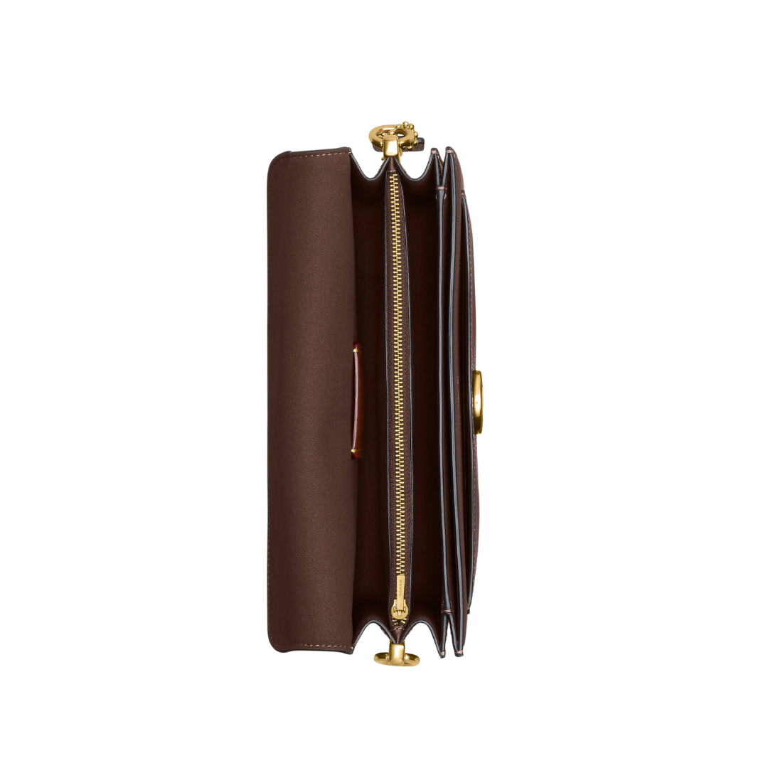 COACH Tabby Shoulder Bag Brown 20cm Golden logo