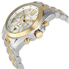 MK BRADSHAW SILVER & GOLD TONE SILVER DIAL QUARTZ