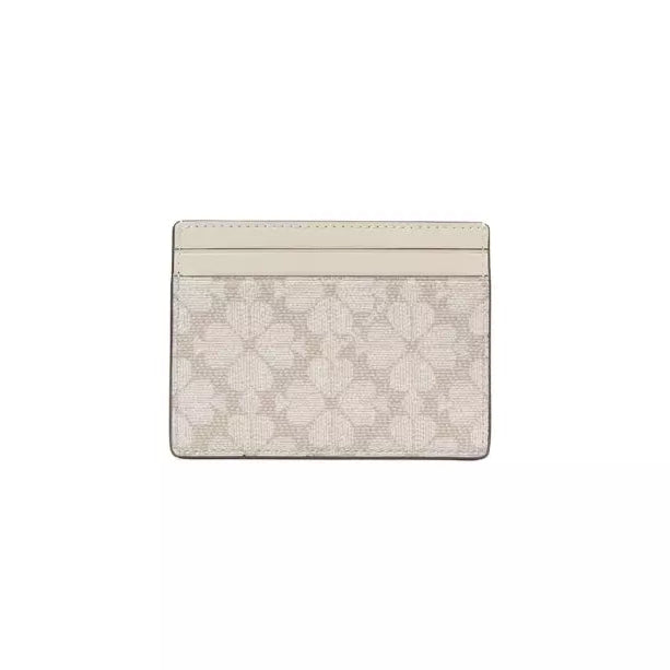 Kate Spade Flower Small Slim Card Case In Dark Beige