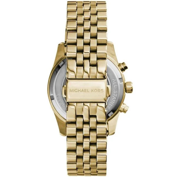  Michael Kors Lexington MK5556 women's gold-tone stainless steel chronograph watch. 