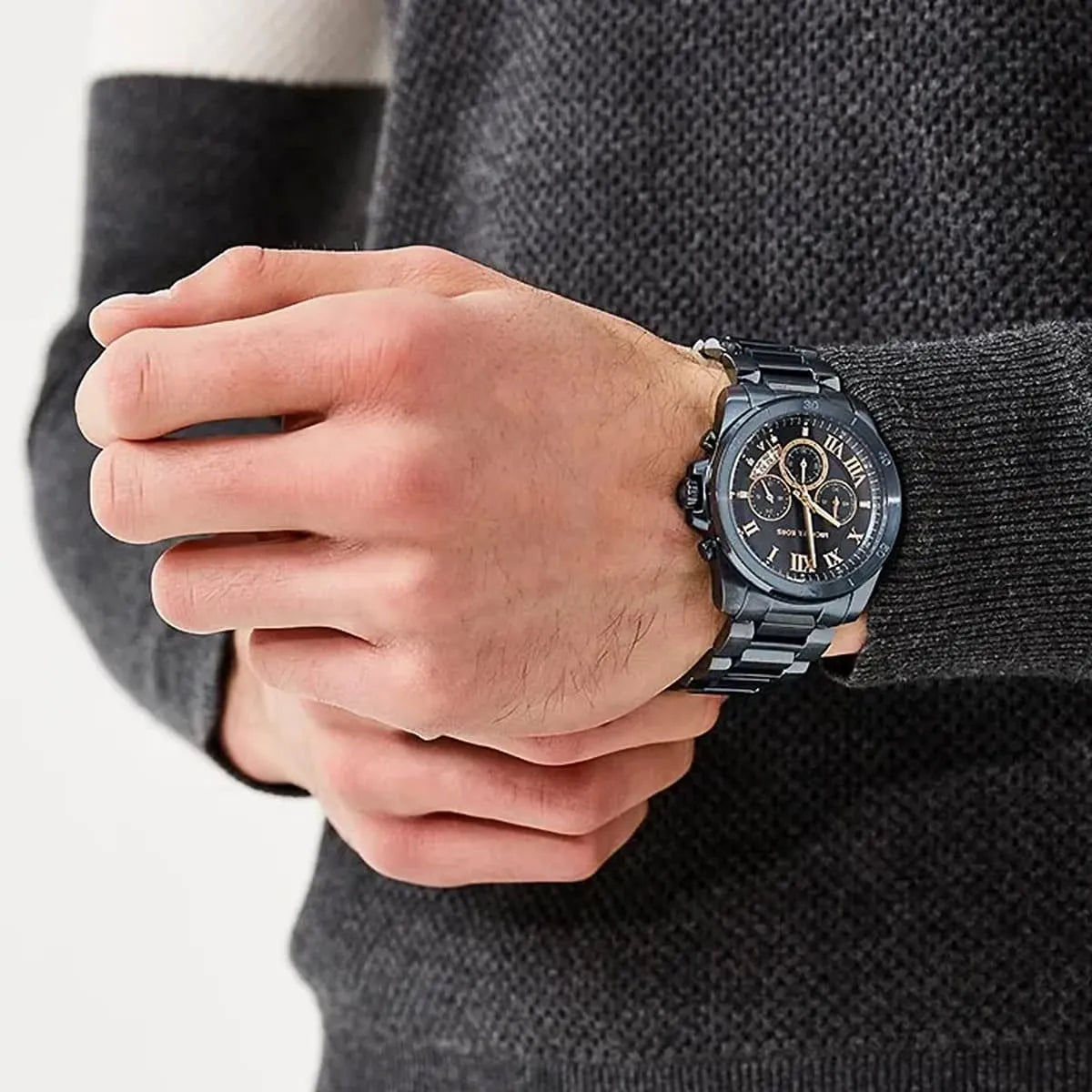 Michael Kors Men's Brecken Chronograph Quartz Stainless Steel Blue Dial Watch, MK8610