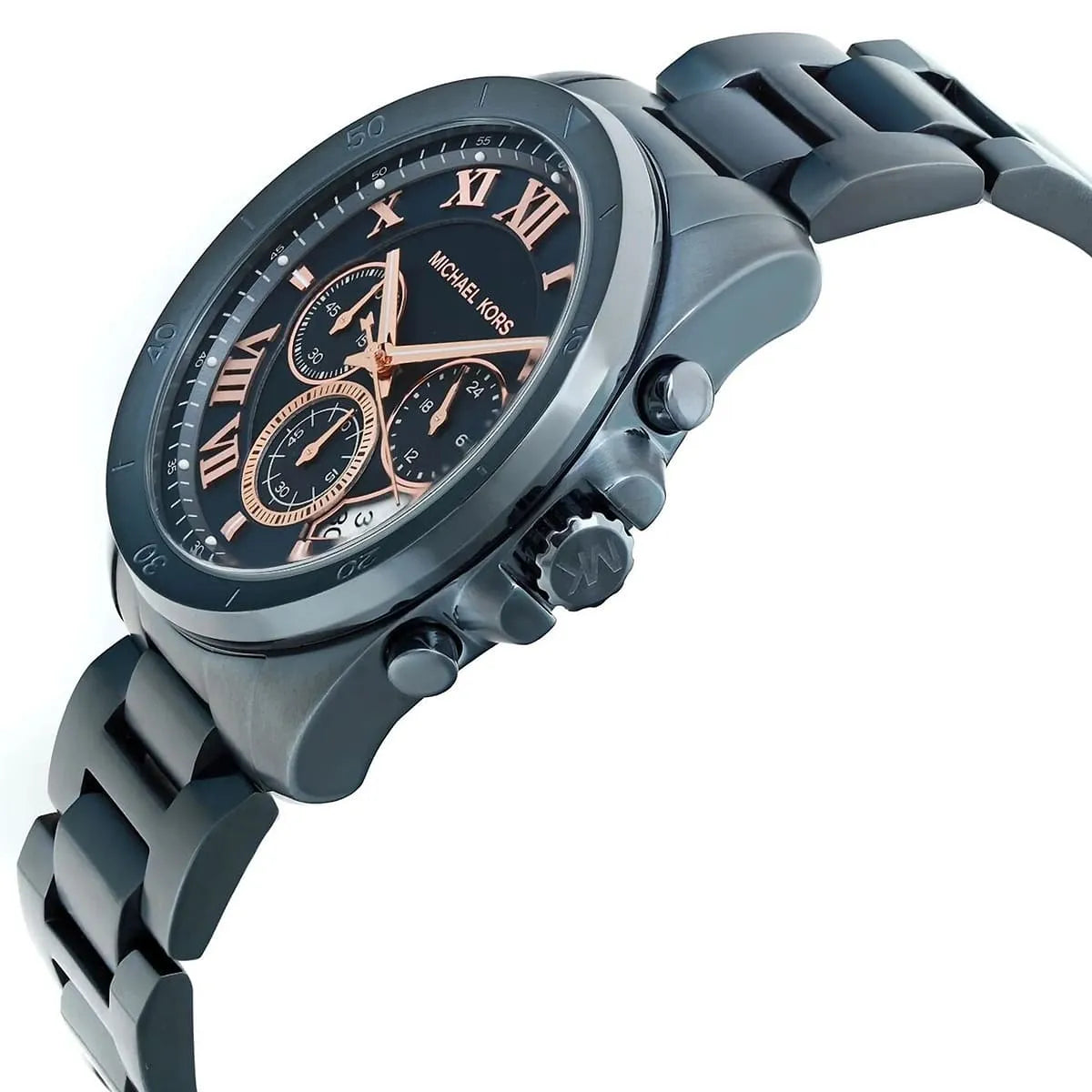 Michael Kors Men's Brecken Chronograph Quartz Stainless Steel Blue Dial Watch, MK8610